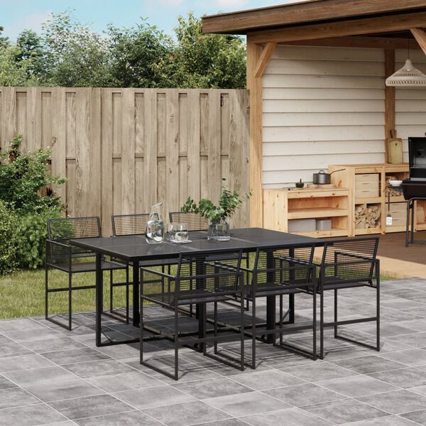 vidaXL Garden Dining Set Black