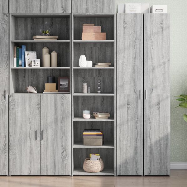 vidaXL Highboard Grey Sonoma Engineered Wood Tall Highboard