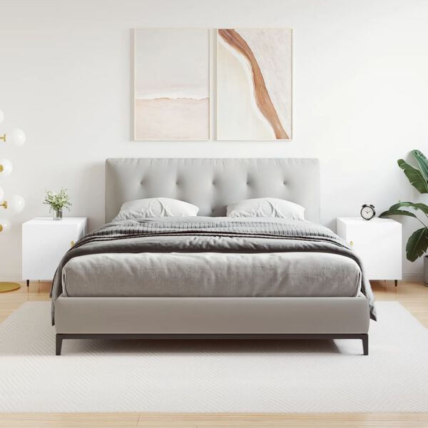 vidaXL Bedside Cabinet Set of 2 White Engineered wood, iron Medium