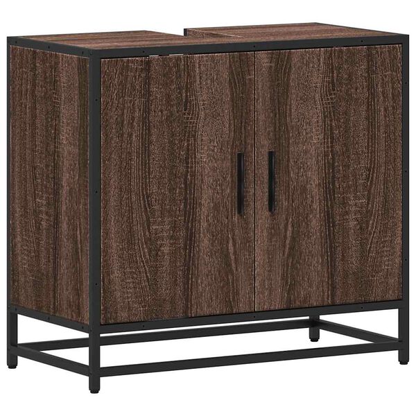 vidaXL Bathroom Sink Cabinet brown oak 25.59 x 12.99 x 23.62 in