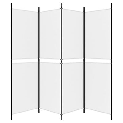 vidaXL 4-Panel Room Divider White 78.7"x70.9" Fabric