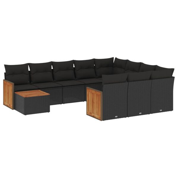 vidaXL Garden Sofa Set Black