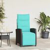 vidaXL Reclining Garden Chair Black Poly Rattan Standard