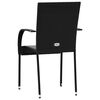 vidaXL Dining Chair Set of 2 Black PE rattan and powder-coated steel