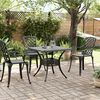 vidaXL Garden Table Black Cast Aluminum Medium Durable Garden Table