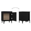 vidaXL Bed Cabinet Set of 2 Black Engineered wood, Metal Compact