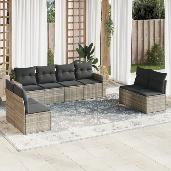 vidaXL Garden Sofa Set Light Grey, Dark Grey