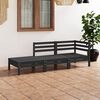 vidaXL Garden Lounge Set Black Solid pine wood Medium Modular