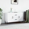 vidaXL Sideboard White Engineered wood, Metal Medium Sideboard