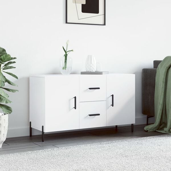 vidaXL Sideboard White Engineered wood, Metal Medium Sideboard