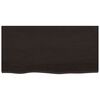 vidaXL Table Top Dark Brown Solid Oak Wood 31.5x15.7 in Table Top