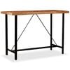 vidaXL Bar Table Brown, Black Solid acacia wood, Steel Large Bar Table