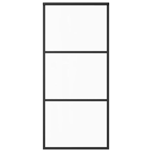 vidaXL Sliding Door with Hardware Set ESG Glass&Aluminium 35.4x80.7"(151009+145262)