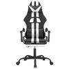 vidaXL Gaming Chair with Footrest Black and White Faux Leather