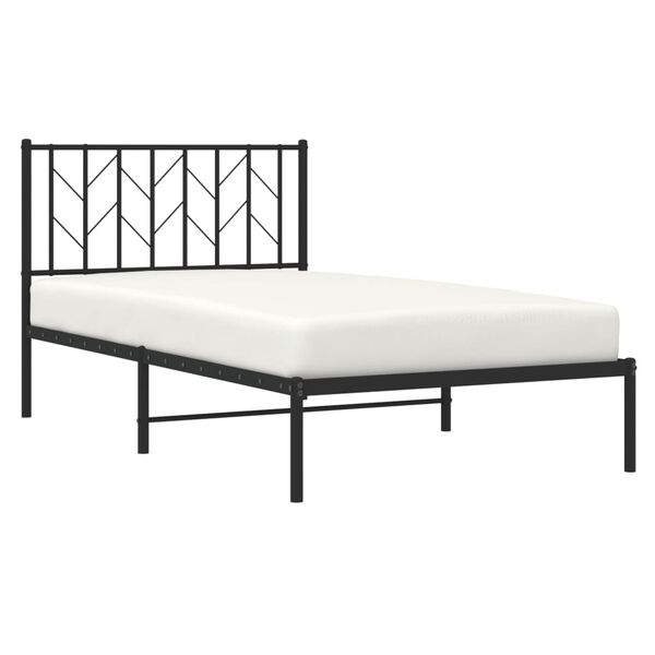 vidaXL Bed Frame Black Steel Twin Bed Frame Rectangular Traditional