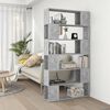 vidaXL Book Cabinet Room Divider Concrete grey Engineered wood Large