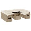 vidaXL Garden Sofa Set Beige PE rattan Medium Modular Garden Sofa Set
