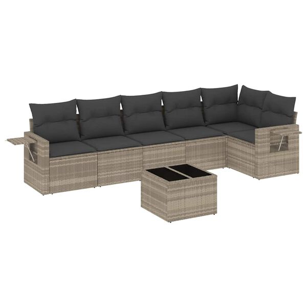 vidaXL Garden Sofa Set Light Gray, Dark Gray