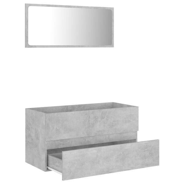 vidaXL Bathroom Furniture Set Concrete Grey Engineered Wood