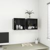vidaXL Wall Cabinet Set of 2 High gloss black Engineered wood