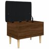 vidaXL Storage Bench Brown Oak, Black Cushion