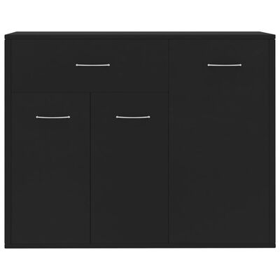 vidaXL Sideboard Black 34.6"x11.8"x27.6" Engineered Wood