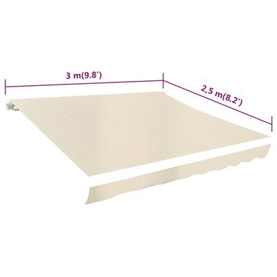 vidaXL Awning Top Sunshade Canvas Cream 9.8'x8.2' (Frame Not Included)