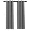 vidaXL Blackout Curtains with Rings 2 pcs Gray 37"x84" Velvet