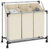 vidaXL Laundry Sorter with 3 Bags Cream Steel