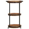 vidaXL Side Table Brown and black Solid acacia wood, iron Medium