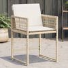 vidaXL Garden Chair Set of 4 Beige PE Rattan Standard Foldable