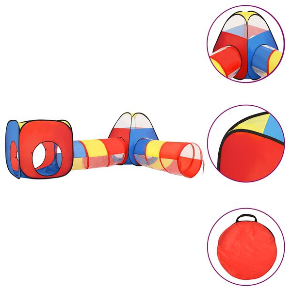 vidaXL Play Tent Colorful Polyester Medium Collapsible Kids Play Tent