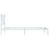 vidaXL Bed Frame White Powder-Coated Steel Single Bed Frame