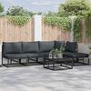 vidaXL Garden Sofa Set with Cushion 6 pcs Black Aluminium