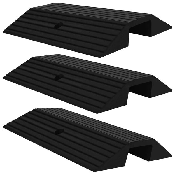 vidaXL Bridge Threshold Ramps 3 pcs 19.3x15.7x3.1" Rubber