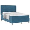 vidaXL Box Spring Bed with Headboard Blue 55.12 x 74.80 in Velvet