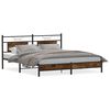 vidaXL Bed Frame Smoked Oak Engineered Wood Double Bed Frame