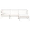 vidaXL Garden Sofa White Solid pine wood Three-seater Modular