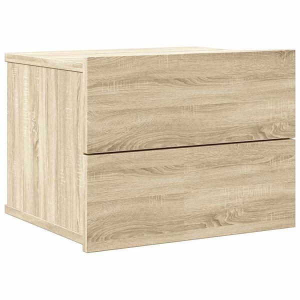 vidaXL Bedside Cabinet Sonoma oak Engineered wood Compact