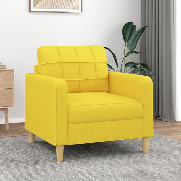 vidaXL Sofa Chair Light Yellow 23.6" Fabric