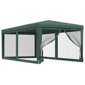 vidaXL Party Tent Green HDPE with coating Powder-coated iron 10 x 20 ft