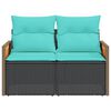 vidaXL Garden Sofa Black, Blue