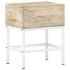vidaXL Bedside Table Natural wood with white Solid mango wood Standard
