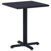 vidaXL Garden Table Black Metal, plastic wood 23.6 x 23.6 Durable