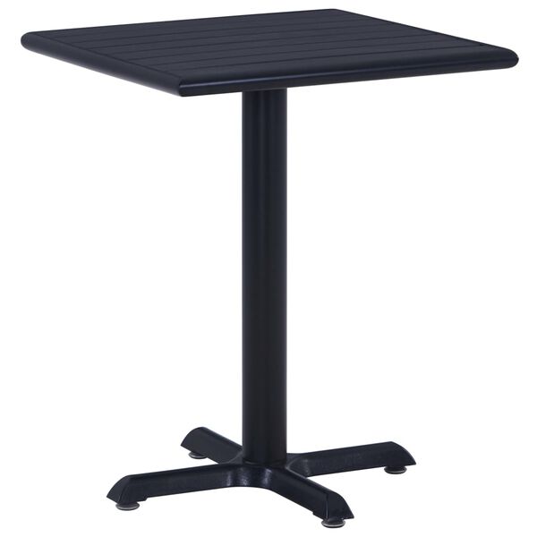 vidaXL Garden Table Black Metal, plastic wood 23.6 x 23.6 Durable