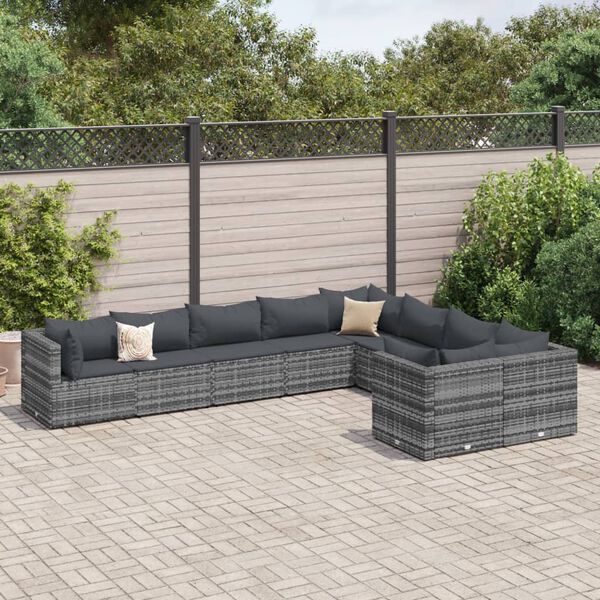 vidaXL Patio Sofa Set Gray