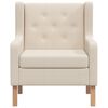 vidaXL Armchair Cream white Polyester fabric, Solid wood Medium Durable