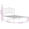 vidaXL Bed Frame White Steel Single Bed Frame Rectangular Modern