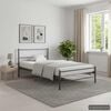 vidaXL Bed Frame Grey Metal Twin Sturdy Bed Frame Rectangular