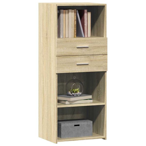 vidaXL Highboard Sonoma Oak Engineered Wood 19.7 x 16.7 x 48.8 in